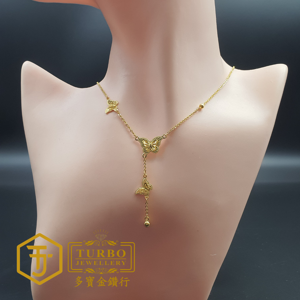 20260330_131912  [916G] Double Butterfly Polo Necklace 双蝴蝶Polo颈链 Rantai Leher Polo Rama-rama Berganda