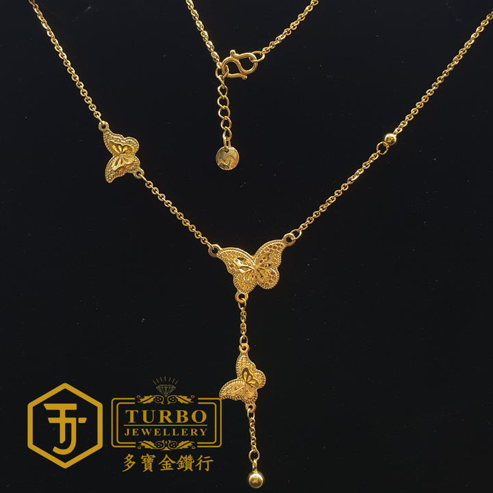 20260330_131912  [916G] Double Butterfly Polo Necklace 双蝴蝶Polo颈链 Rantai Leher Polo Rama-rama Berganda