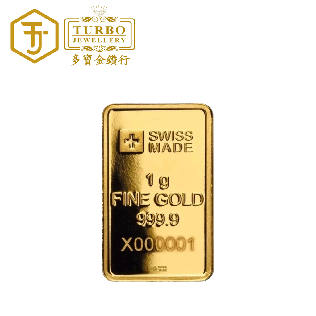 [1GM] PAMP American Eagle 2026 Gold Bar 9999 Fine Gold – Back View Without Packaging