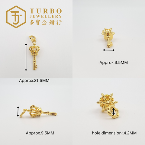 20260509_172143 [916G] Crown Key Micro-Gold Pendant 皇冠钥匙微金立体咀
