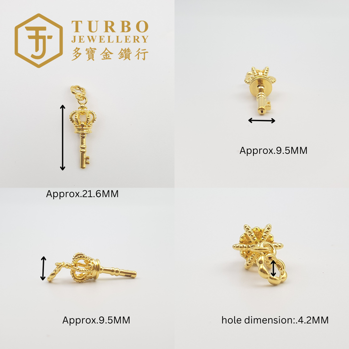 20260509_172143 [916G] Crown Key Micro-Gold Pendant 皇冠钥匙微金立体咀