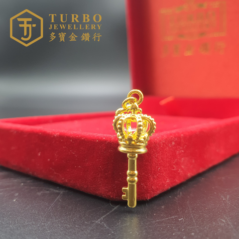 20260509_172143 [916G] Crown Key Micro-Gold Pendant 皇冠钥匙微金立体咀
