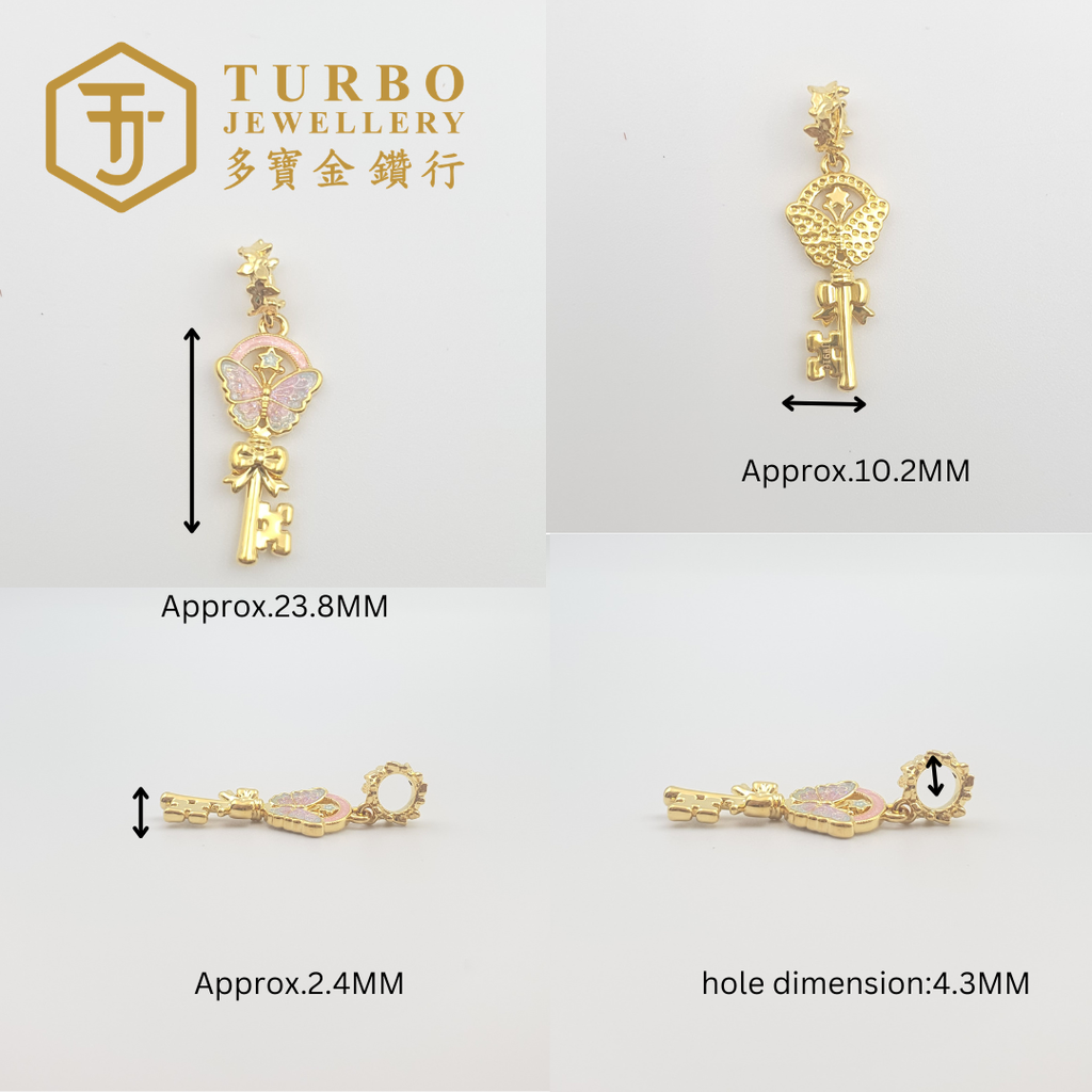 20260509_172024  [916G] Butterfly Star Key Micro-Gold PDR Pendant 蝴蝶星星钥匙烧彩微金PDR咀