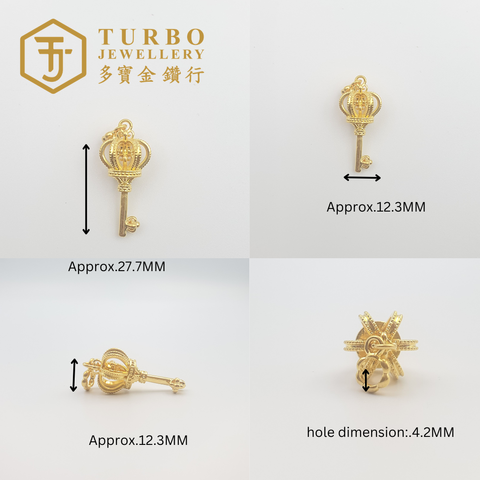 20260509_172100 [916G] Crown Key Love Micro-Gold Pendant 皇冠钥匙爱心微金立体咀