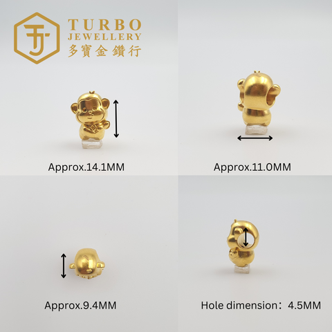 20260509_164047 [916G] Monkey Ingot Micro-Gold Charm 生肖猴元宝微金通咀