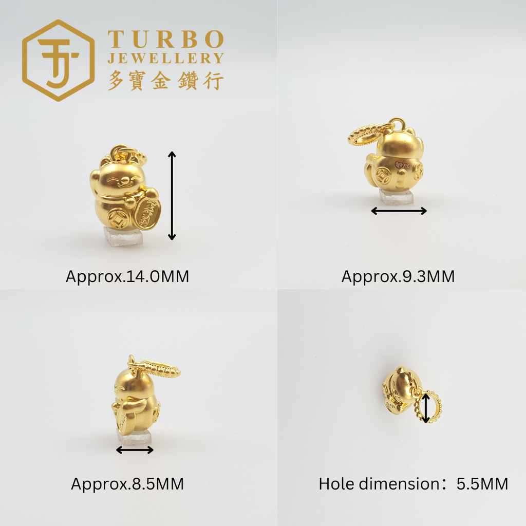 20260509_165523 [916G] Lucky Cat Micro-Gold Pendant 招财猫微金立体咀