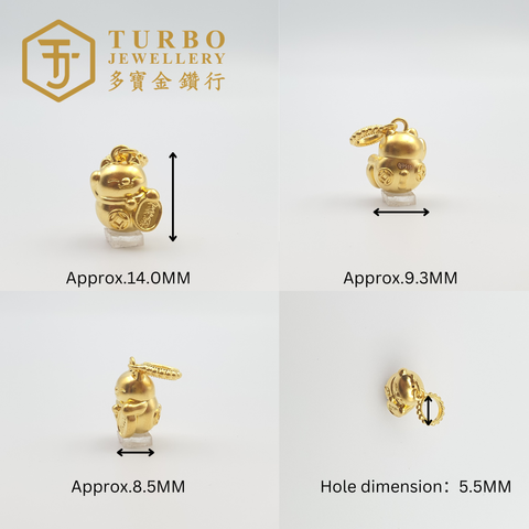 20260509_165523 [916G] Lucky Cat Micro-Gold Pendant 招财猫微金立体咀