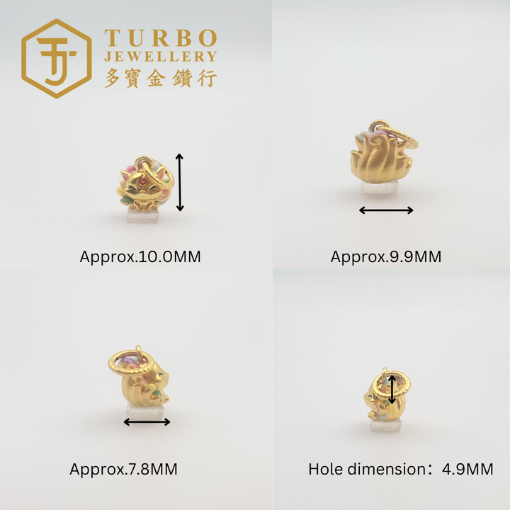 20260509_170818 [916G] Nine-Tailed Fox Micro-Gold Pendant 九尾狐烧彩微金立体咀