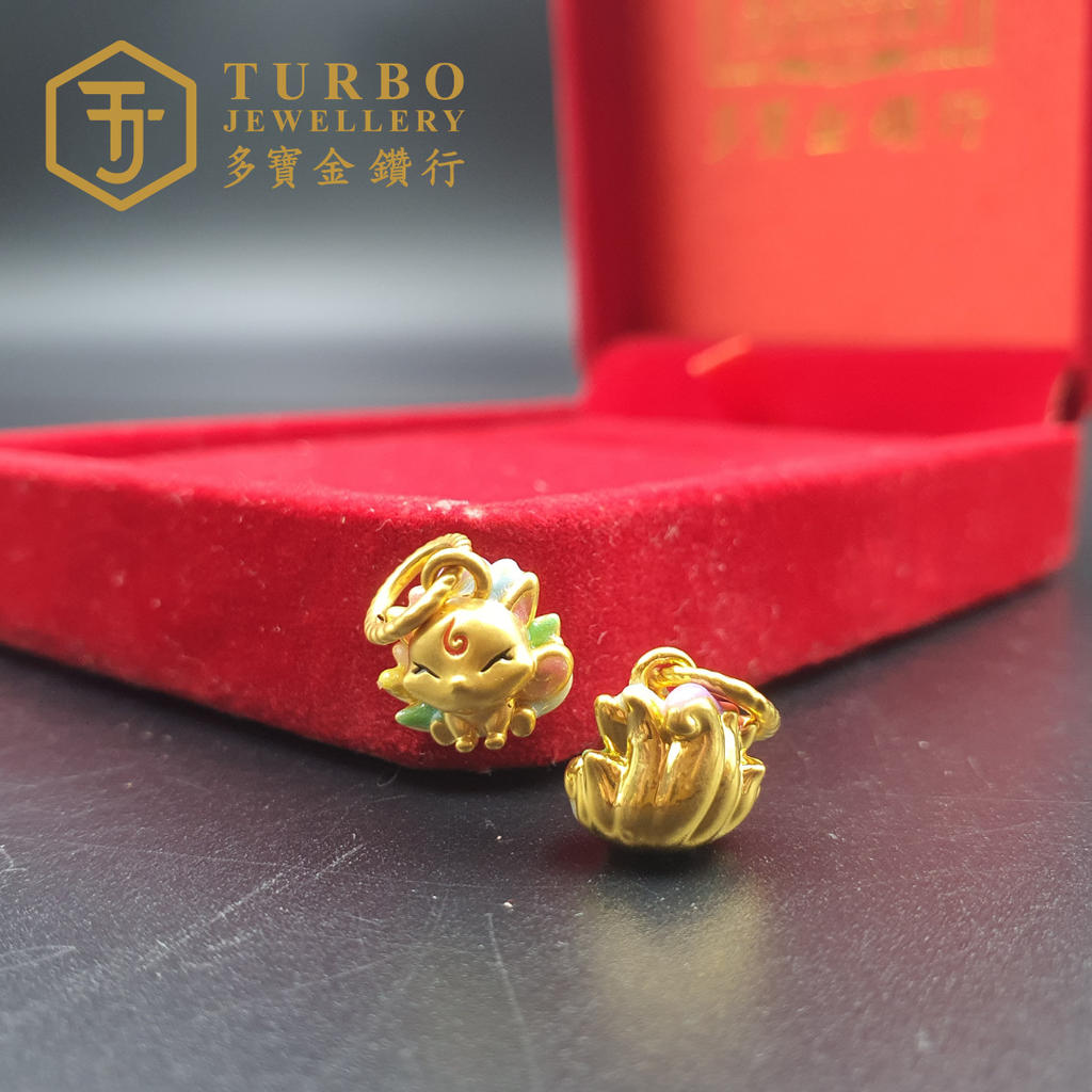 20260509_170818 [916G] Nine-Tailed Fox Micro-Gold Pendant 九尾狐烧彩微金立体咀