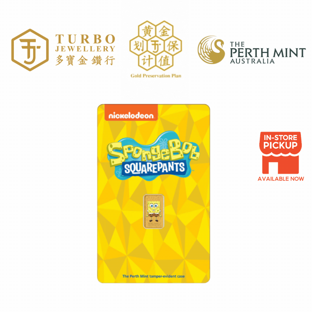 1GM SpongeBob SquarePants Perth Mint 999.9 gold bar with official packaging