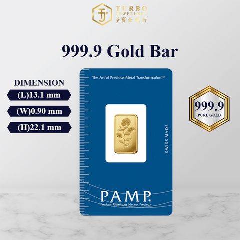 TURBO [5G] PAMP Rosa Gold Bar 9999Gold