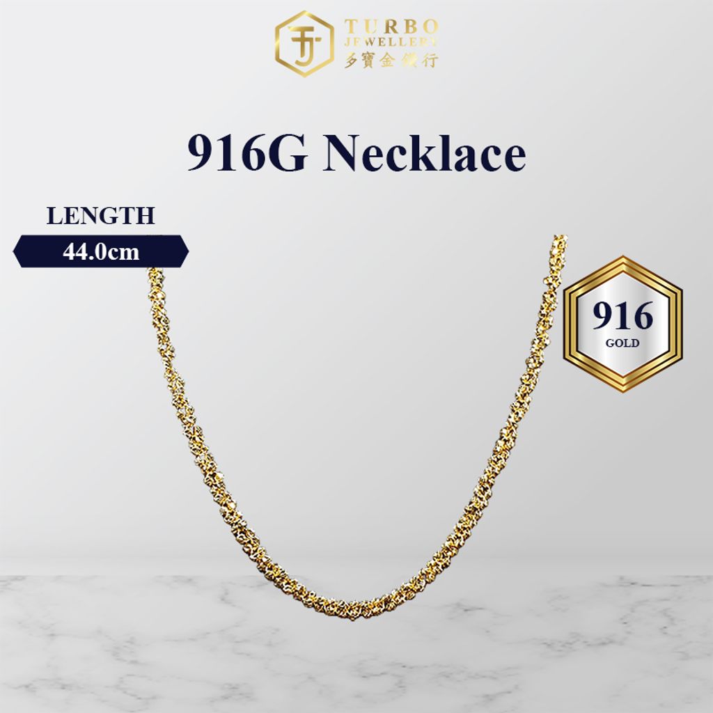 TURBO 批珠扭编颈链 916Gold Necklace