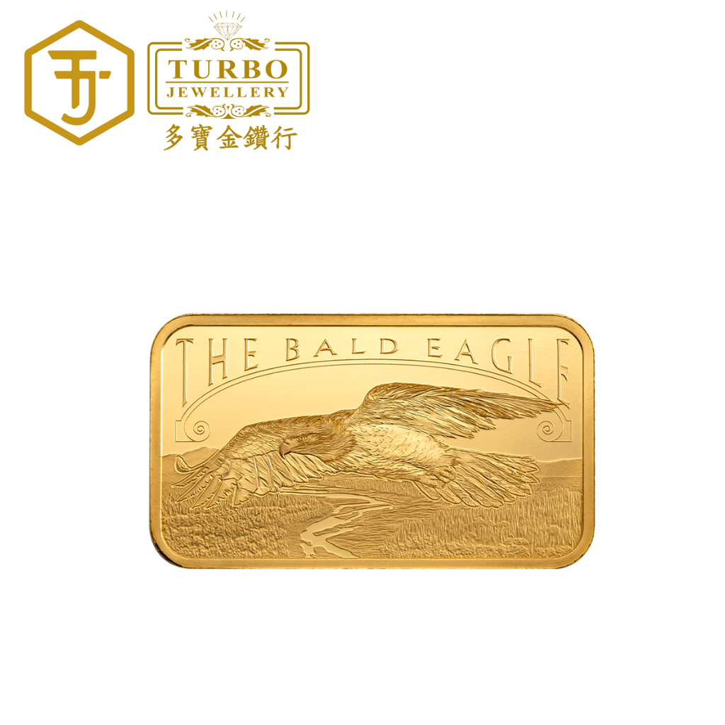 PAMP America the Free Bald Eagle Gold Bar 5g 999.9 Fine – Front without Packaging