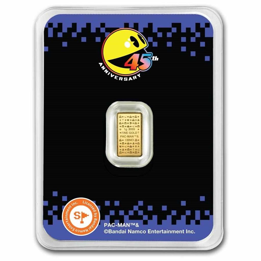 PAC-MAN 45th Anniversary 1g Fine Gold Bar – Limited Edition TEP Back View