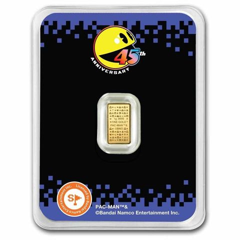 PAC-MAN 45th Anniversary 1g Fine Gold Bar – Limited Edition TEP Back View