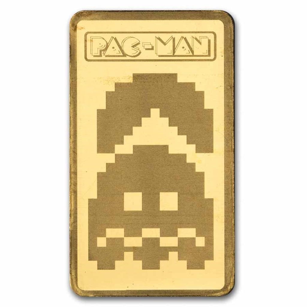PAC-MAN 45th Anniversary 1g 9999 Fine Gold Bar – Pixel Ghost Design