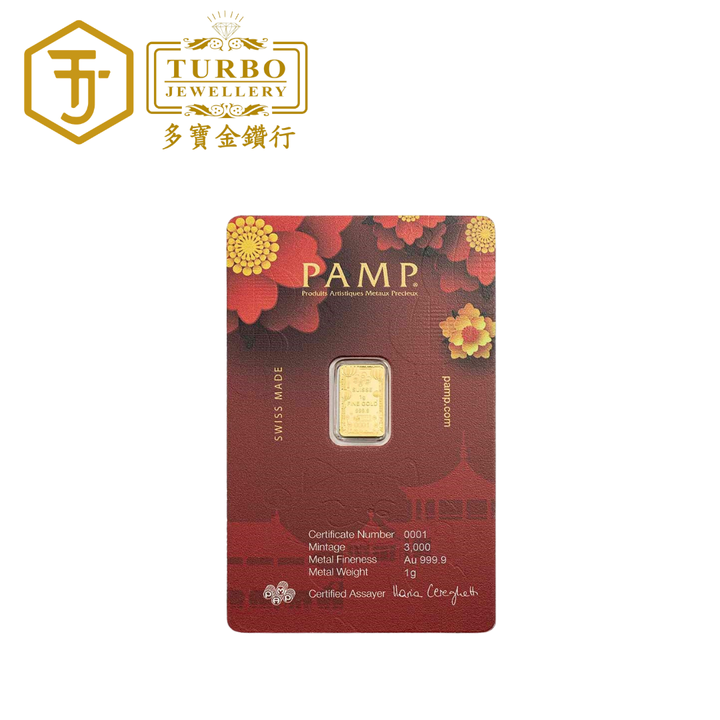 [1GM] PAMP Lucky Cat Gold Bar 9999 Fine Gold – Back with CertiPAMP Packaging