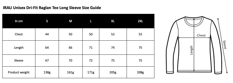 IRAU Unisex Dri-Fit Raglan Tee Long Sleeve Size Guide.png