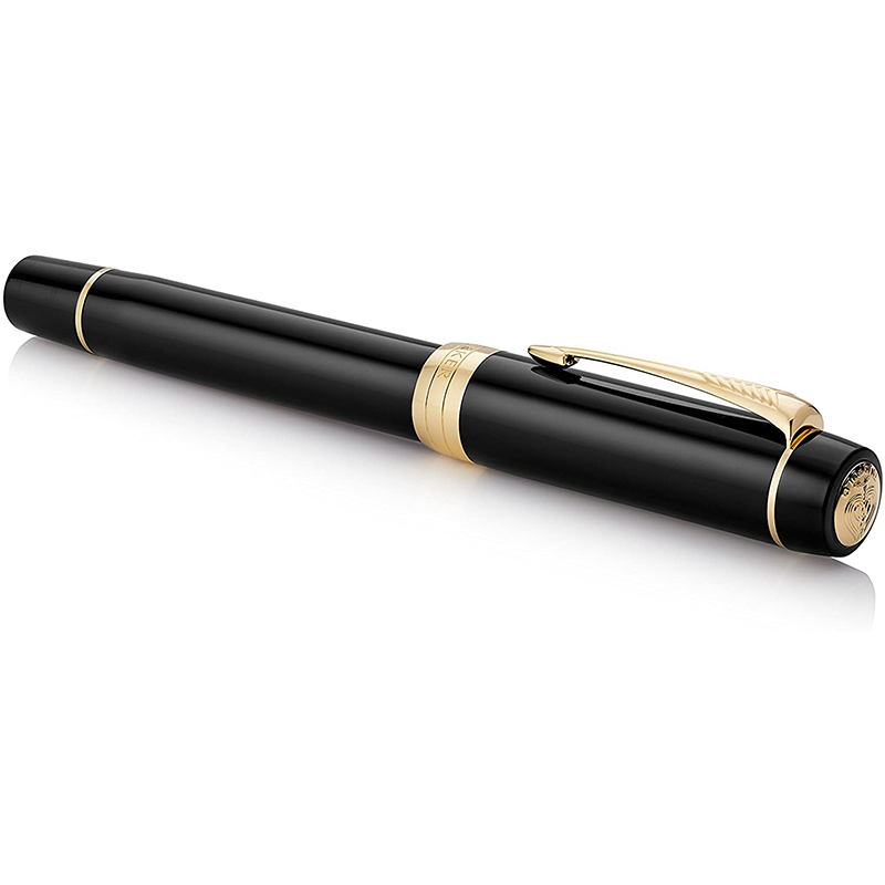 PARKER 派克18K金世紀系列經典大多福純黑金夾鋼筆– Parker & Waterman
