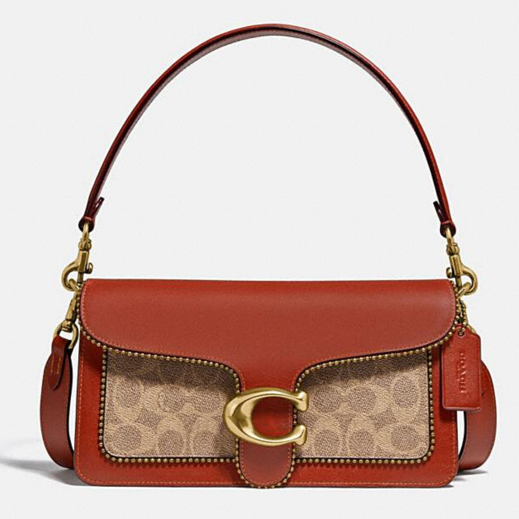 tabby shoulder bag 26 in signature canvas with beadchain