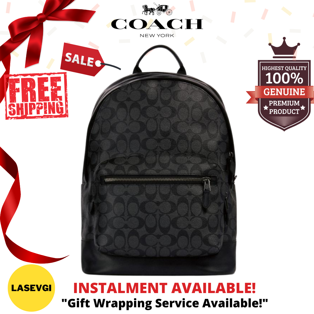 red men's coach backpack