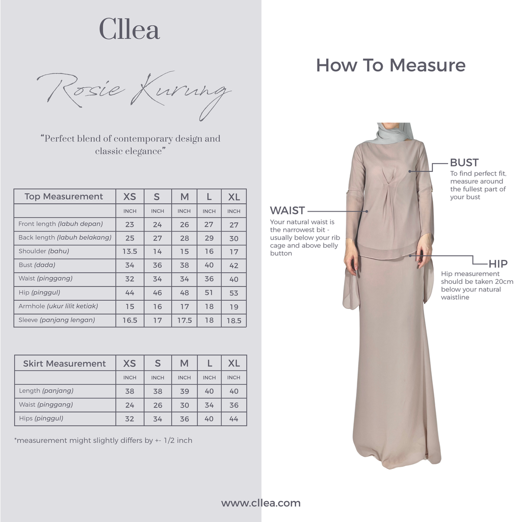 Rosie Kurung Size Chart - Updaed 160623-01