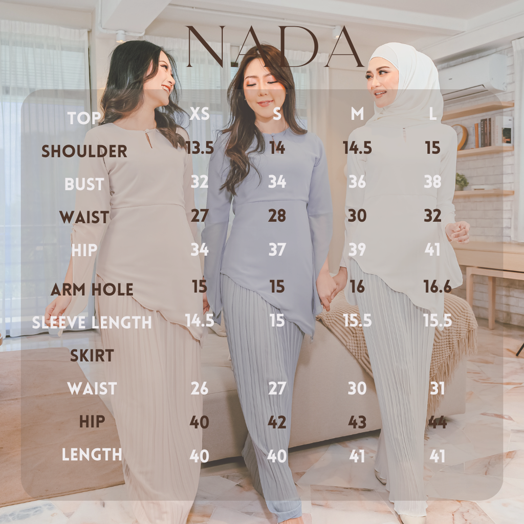 NADA SIZE CHART