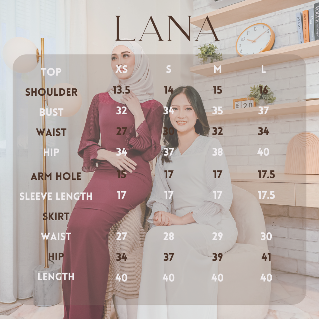 LANA SIZE CHART