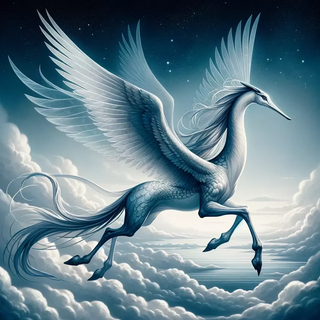 DALL·E 2024-02-06 13.42.28 - Create an image of Aerial Essence_ The Salia. Depict these majestic creatures with long legs, elongated necks, and heads, all proportionate to their g