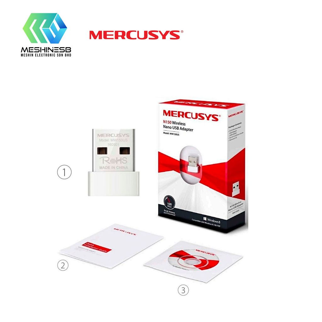 Mercusys MW150US N150 Wireless Nano USB Adapter – Meshin Electronic Sdn Bhd