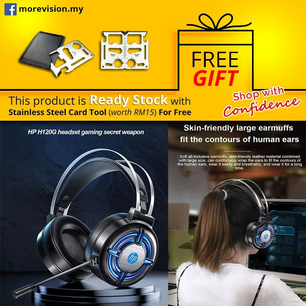 HP H120G Gaming Headphone with LED USB 7.1 Stereo Headset Comfortable