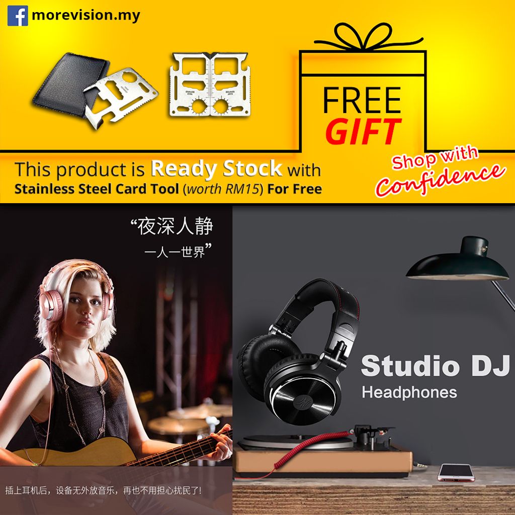 OneOdio Pro10 DJ AdapterFree Closed Back OverEar DJ Stereo Monitor