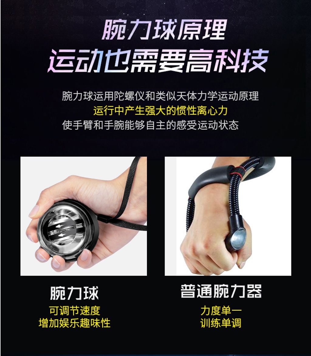 Gyro Ball Gyroscope LED Wrist Ball Power Gym Training Exercise Tool