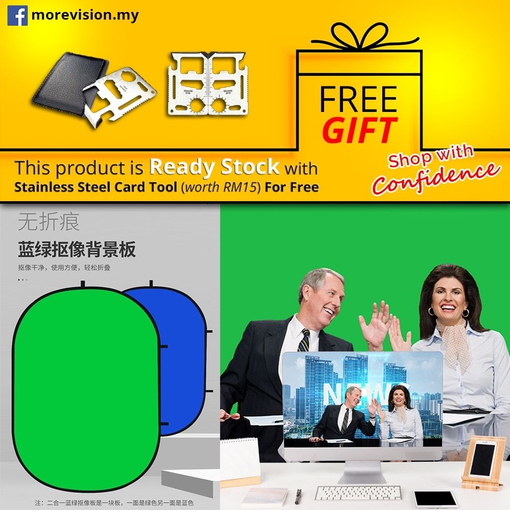 Green Screen Backdrops with Stand Double Layer Photography Background