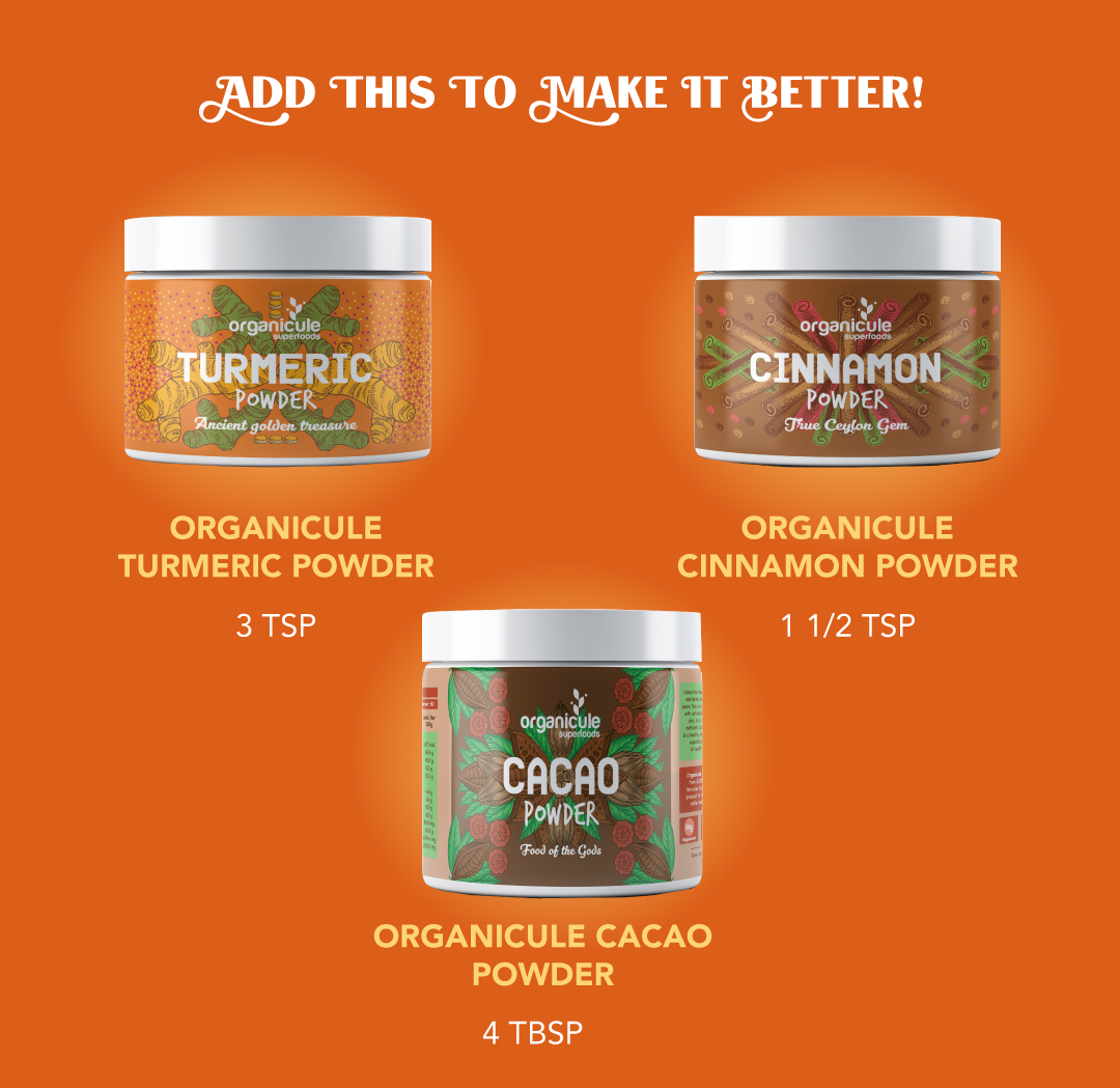 Organicule Turmeric-Powder, Cinnamon Powder & Organicule Cacao Powder.png