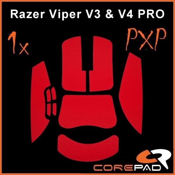 Corepad PXP Grips Razer Viper V3 V4 PRO red 01 (1)