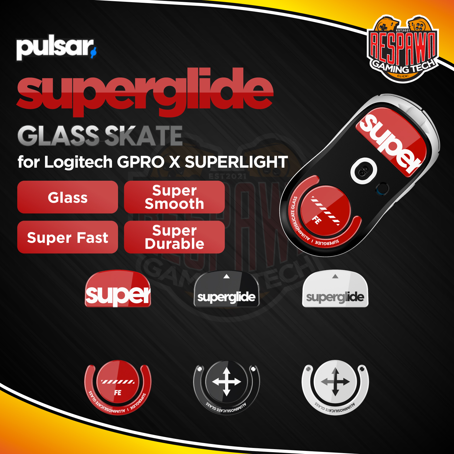 Pulsar Superglide Glass Skates For Logitech G Pro X Superlight – Respawn  Gaming Tech