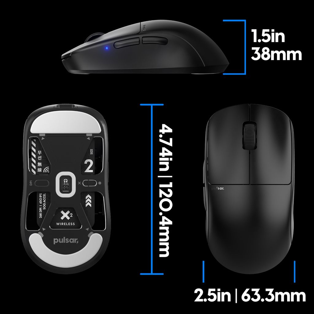 Pulsar Gaming Gears X2 Wireless Gaming Mouse_09_Black