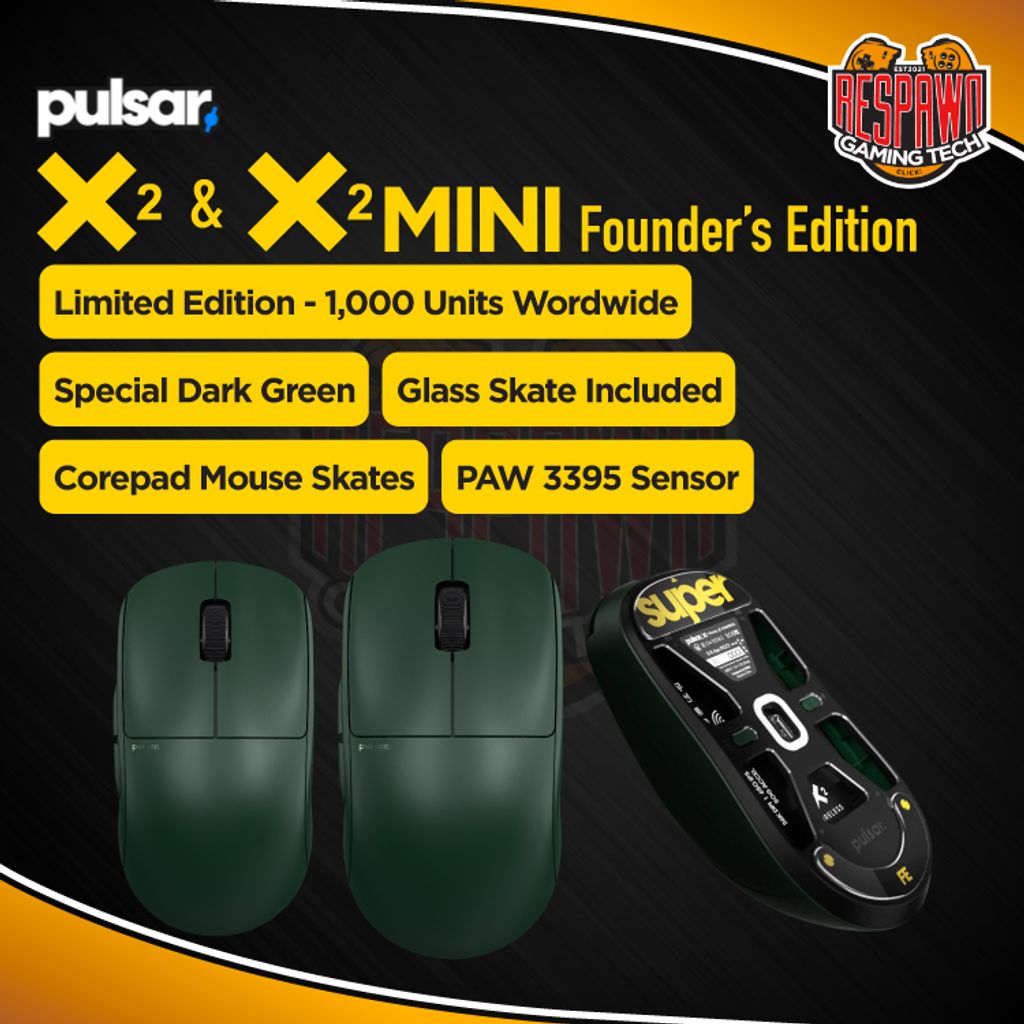 Pulsar X2/ X2 Mini Founders Edition (FE) Green *LIMITED EDITION* Wireless  Gaming Mouse