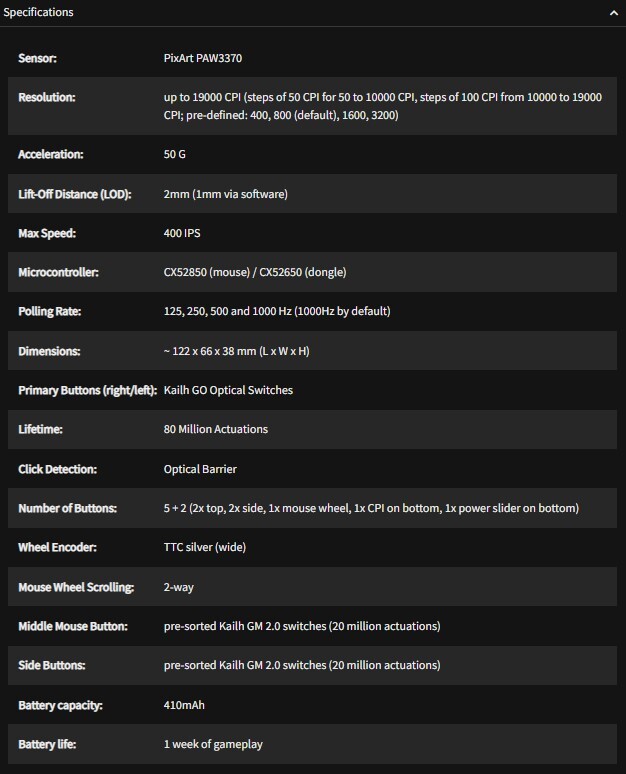 SPECS 1 