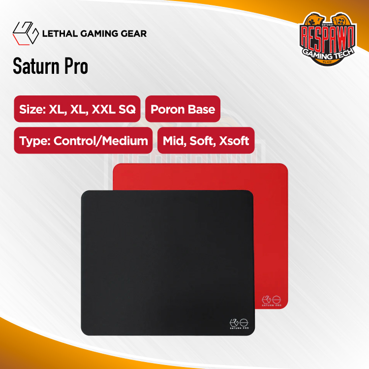 Lethal Gaming Gear Saturn PRO Gaming Mousepad - XL Square - Black 