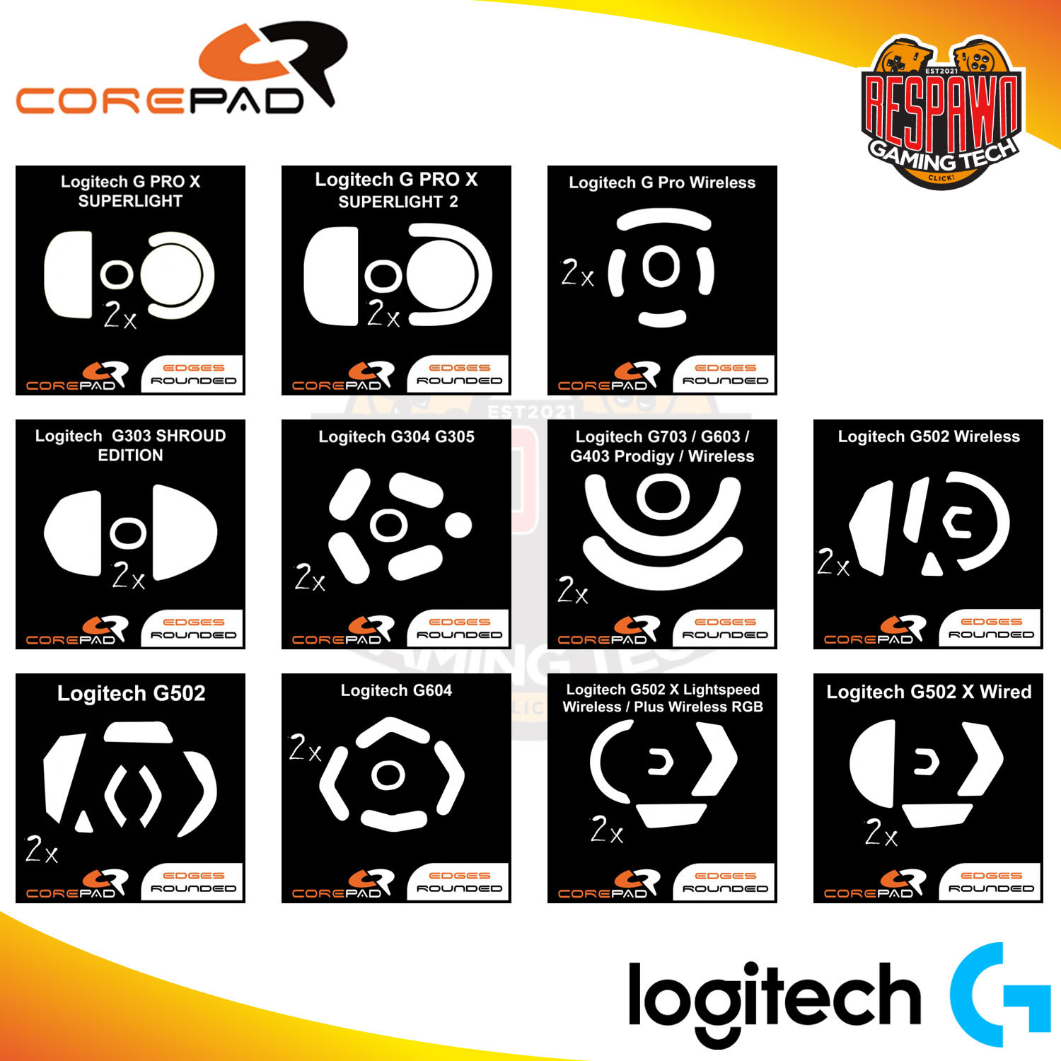 Corepad Skatez CTRL For Logitech G502 X Lightspeed / Logitech G502