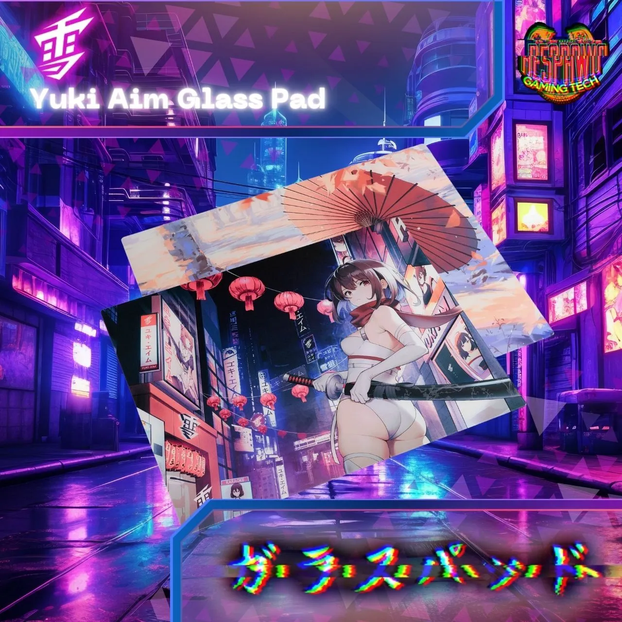 Yuki Aim Katana/Kitsune Glass Mousepad - Limited Edition Yuki Aim Katana/Kitsune Glass Mousepad - Limited Edition