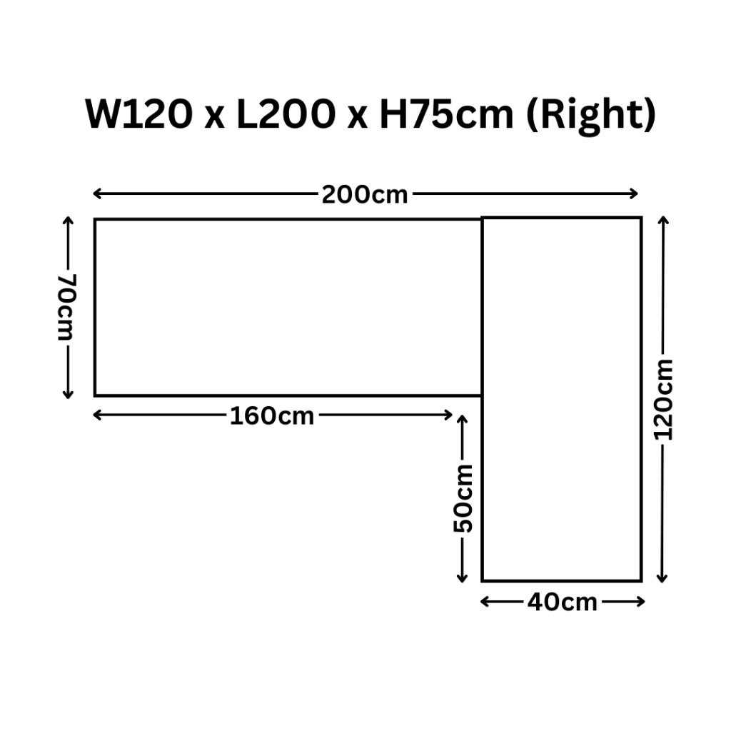 120x200x75cm Right