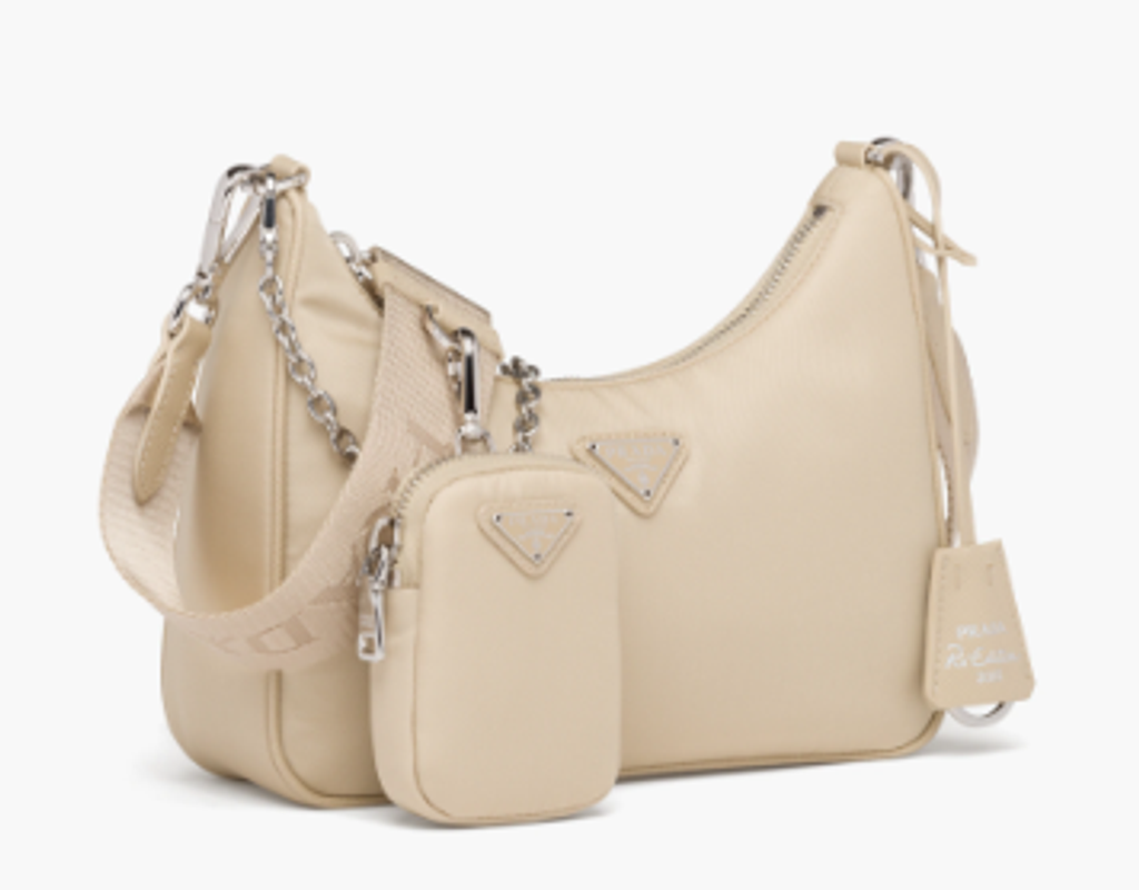 Prada Re-Edition 2005 Re-Nylon Shoulder Bag Beige