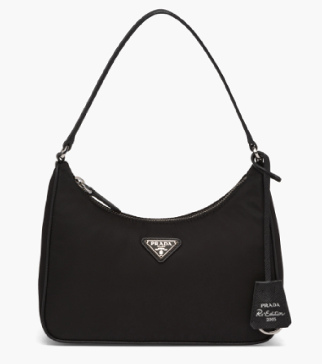 Prada Black Re-Edition 2005 Re-Nylon Multi Mini Chain Hobo 1119p41