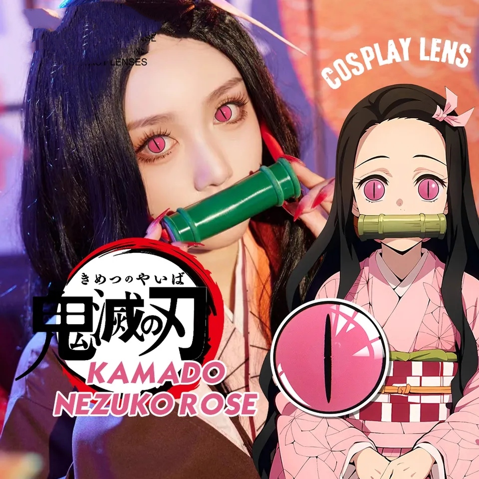 Demon Slayer Nezuko Kamado Cosplay Contacts – Twinklens