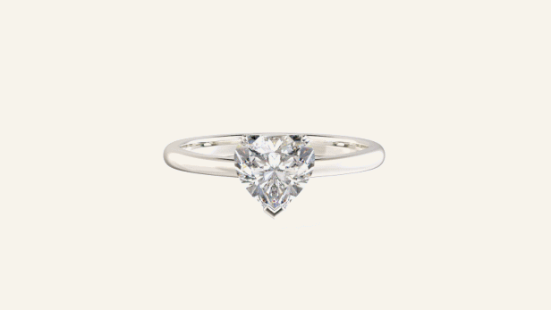 Heart Solitaire Diamond Ring