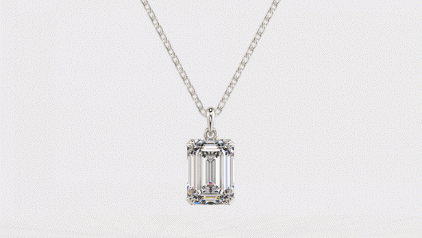 Fancy Collection Emerald Solitaire Diamond Pendant.gif
