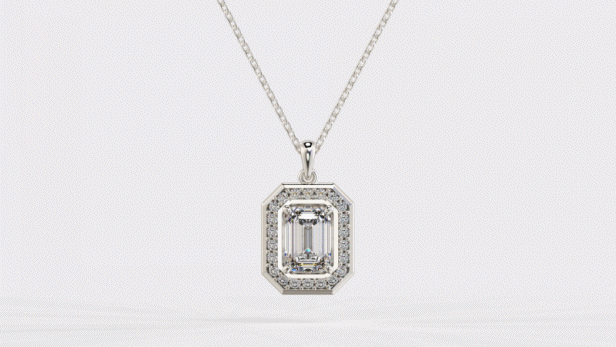Fancy Collection Emerald Halo Diamond Pendant.gif
